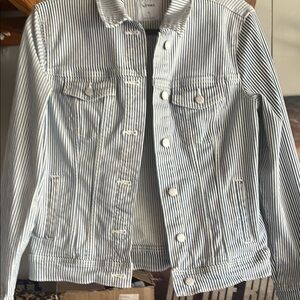 Blue Striped Denim Jacket